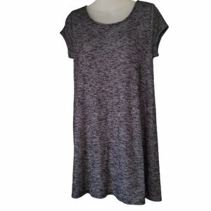 Mossimo Gray White Short Sleeve Dress Rayon Polyester Spandex Size Medium